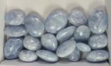 Lot: Polished Blue Calcite Pebbles - kg ( lbs) #77752-1
